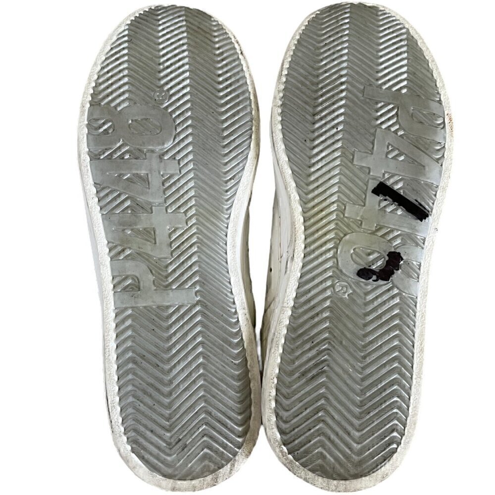 P448 John Shearling Patent Sneakers EU 40 White Silver Glitter Lace Up - Picture 9 of 11